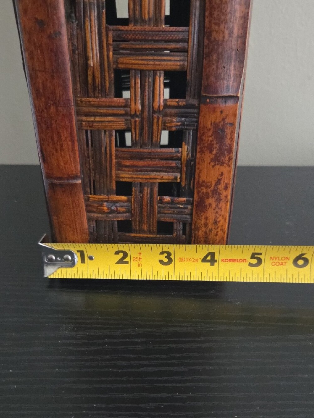 Vintage Woven Bamboo Hinged Wine Bottle Carrier - Picture 9 of 11